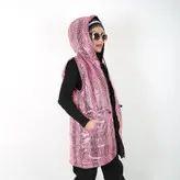 پافر زنانه پافر دخترانه مدل پوست ماری رنگ صورتی (ارسال رایگان)
