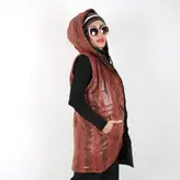 پافر زنانه پافر دخترانه مدل پوست ماری رنگ قهوه ای (ارسال رایگان)