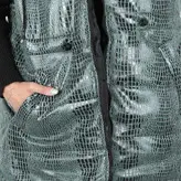 پافر زنانه پافر دخترانه مدل پوست ماری رنگ فیروزه ای (ارسال رایگان)