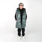 پافر زنانه پافر دخترانه مدل پوست ماری رنگ فیروزه ای (ارسال رایگان)