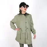 بارانی زنانه بارانی دخترانه جنس کتان رنگ سبز (ارسال رایگان)