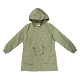بارانی زنانه بارانی دخترانه جنس کتان رنگ سبز (ارسال رایگان)