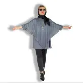 شومیز خفاشی جنس حریر رنگ طوسی(ارسال رایگان)