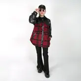 شکت چهارخانه زنانه مدل سپیا رنگ قرمز (ارسال رایگان)