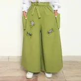 شلوار دامنی رنگ سبز (ارسال رایگان)