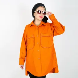 تونیک زنانه مدل ریش ریش رنگ نارنجی (ارسال رایگان)