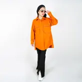 تونیک زنانه مدل ریش ریش رنگ نارنجی (ارسال رایگان)