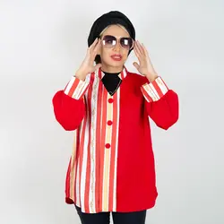 تونیک زنانه جنس ساتن رنگ قرمز (ارسال رایگان)