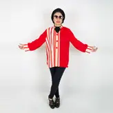 تونیک زنانه جنس ساتن رنگ قرمز (ارسال رایگان)
