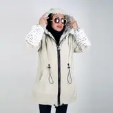 کاپشن زنانه کاپشن دخترانه مدل حلیا رنگ شیری (ارسال رایگان)