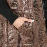 پافر زنانه پافر دخترانه مدل پوست ماری رنگ شکلاتی (ارسال رایگان)