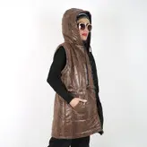 پافر زنانه پافر دخترانه مدل پوست ماری رنگ شکلاتی (ارسال رایگان)