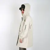 بارانی زنانه بارانی دخترانه جنس کتان رنگ شیری (ارسال رایگان)