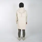 بارانی زنانه بارانی دخترانه جنس کتان رنگ شیری (ارسال رایگان)