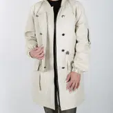 بارانی زنانه بارانی دخترانه جنس کتان رنگ شیری (ارسال رایگان)