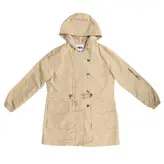 بارانی زنانه بارانی دخترانه جنس کتان رنگ کرم (ارسال رایگان)