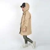 بارانی زنانه بارانی دخترانه جنس کتان رنگ کرم (ارسال رایگان)