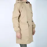 بارانی زنانه بارانی دخترانه جنس کتان رنگ کرم (ارسال رایگان)