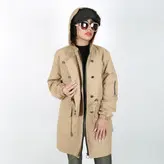 بارانی زنانه بارانی دخترانه جنس کتان رنگ کرم (ارسال رایگان)