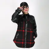 شکت چهارخانه زنانه مدل سپیا رنگ مشکی (ارسال رایگان)