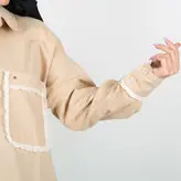 تونیک زنانه مدل ریش ریش رنگ کرم (ارسال رایگان)