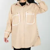 تونیک زنانه مدل ریش ریش رنگ کرم (ارسال رایگان)