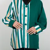 تونیک زنانه جنس ساتن رنگ سبز (ارسال رایگان)