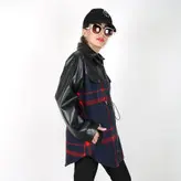 شکت چهارخانه زنانه مدل سپیا رنگ سورمه ای (ارسال رایگان)