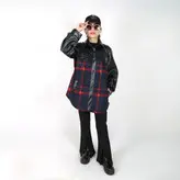 شکت چهارخانه زنانه مدل سپیا رنگ سورمه ای (ارسال رایگان)