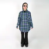 تونیک زنانه چهارخانه مدل زیبا رنگ سفید (ارسال رایگان)