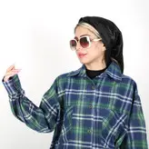 تونیک زنانه چهارخانه مدل زیبا رنگ سفید (ارسال رایگان)