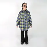 تونیک زنانه چهارخانه مدل زیبا رنگ زرد (ارسال رایگان)