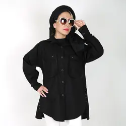 تونیک زنانه مدل ریش ریش رنگ مشکی (ارسال رایگان)