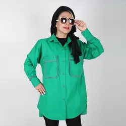 تونیک زنانه مدل ریش ریش رنگ سبز (ارسال رایگان)