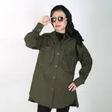 تونیک زنانه مدل ریش ریش رنگ یشمی (ارسال رایگان)