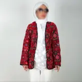 مانتو کتی گیلدخت جنس تافته رنگ قرمز مدل آتری(ارسال رایگان)