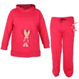 ست هودی و شلوار مدل خرگوشی رنگ سرخابی (ارسال رایگان)