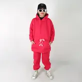 ست هودی و شلوار مدل خرگوشی رنگ سرخابی (ارسال رایگان)