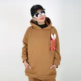 ست هودی و شلوار مدل خرگوشی رنگ قهوه ای (ارسال رایگان)