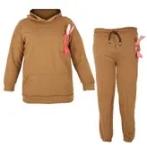 ست هودی و شلوار مدل خرگوشی رنگ قهوه ای (ارسال رایگان)
