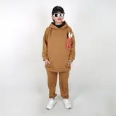 ست هودی و شلوار مدل خرگوشی رنگ قهوه ای (ارسال رایگان)