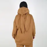 ست هودی و شلوار مدل خرگوشی رنگ قهوه ای (ارسال رایگان)