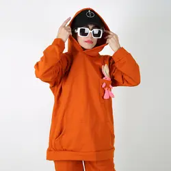 ست هودی و شلوار مدل خرگوشی رنگ نارنجی (ارسال رایگان)