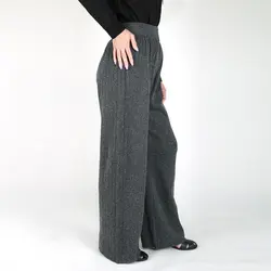 شلوار بافت زنانه مدل پانیا رنگ خاکستری (ارسال رایگان)