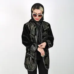 مانتو کتی مخمل مدل پریا طرح 11 (ارسال رایگان) کپی