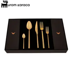 سرویس قاشق و چنگال 30 پارچه کاراجا مدل New Evora طلایی - اروم‌کاراجا