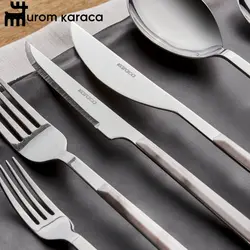 سرویس قاشق و چنگال 36 پارچه کاراجا مدل Leda سفید - اروم‌کاراجا