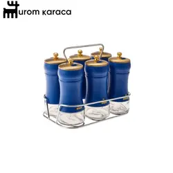 جا ادویه 7 پارچه کاراجا مدل Blue Berry آبی - اروم‌کاراجا