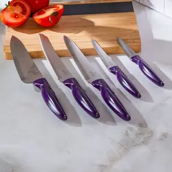 سرویس چاقو استندی کاراجا مدل Retro بنفش - اروم‌کاراجا
