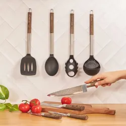 سرویس 8 پارچه کفگیر و ملاقه و چاقو مدل کاراجا Timber - اروم‌کاراجا